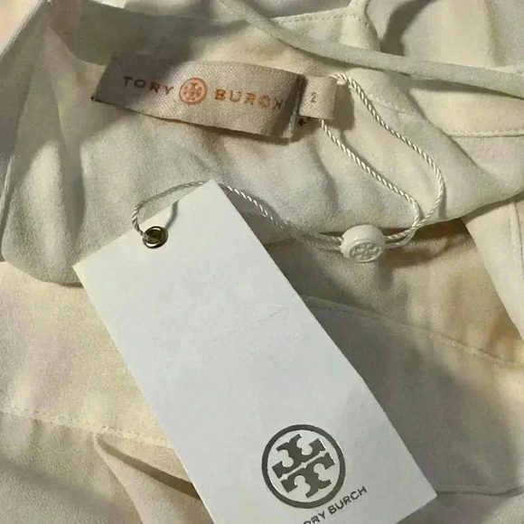 Tory Burch NWT Evalene Ivory Cold Shoulder Crepe Maxi Dress Size 2 - Picture 11 of 11